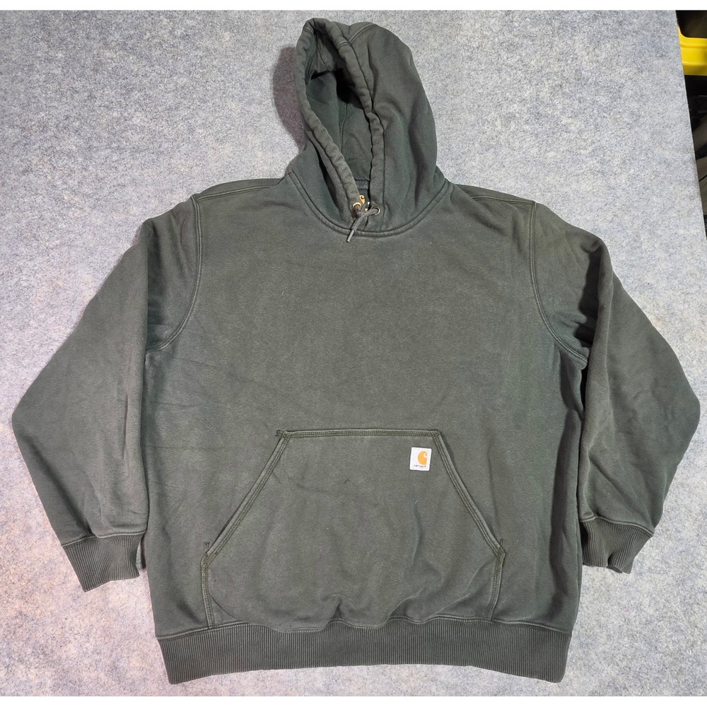 Carhartt Mens 2XL Original Fit Hooded Sweatshirt Dark Green K121 Pullover Hoodie